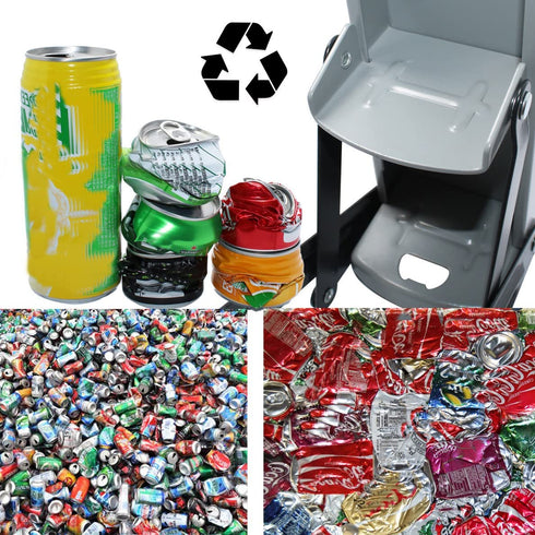 Ansoon Metals Can Crusher 16 oz/ 12 oz Compactor, Heavy-Duty Wall Mounted Bottle Can Opener Smasher for Seltzer, Soda, Beer Cans and Bottles Eco-Friendly Recycling Tool (Silver)