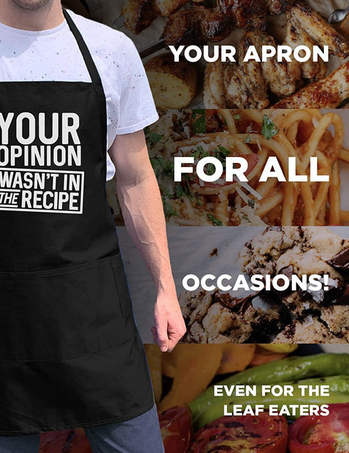 ApronMen, Your Opinion BBQ Grill Adjustable Apron for Men, Black, One Size