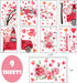 Yovkky Pink Hearts Tree Truck Gnome Wedding Anniversary Window Clings 9 Sheets, Happy Valentines Day Glass Stickers Decal Peony Flower Decor, Home Kitchen Fridge Decorations DIY Supply Double Sided