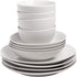 Gibson Home Back to Basics Dinnerware Sets, Round: Service for Four (12pcs), Classic Pearl