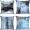 GALMAXS7 Blue Grey Decorative Throw Pillow Covers Modern Abstract Art Soft Velvet Pillow Covers Sofa Pillow Case Square Cushion Covers for Couch Bedroom Living Room 18X18 inch Set of 4