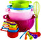 16-Pieces Plastic Mixing Bowls Set,WKTFOBM Nesting Plastic Mixing Bowl Set with Handles for Saving Space Storage,Colorful Serving Bowls and Measuring Cups Set for Kitchen Cooking & Baking