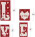 Ornativity Red Wooden Love Blocks - Valentine's Day Romantic Heart Wood Letters Block Decoration Sign with Hearts for Mantel Shelf Over Fireplace, Table Top, Home and Office