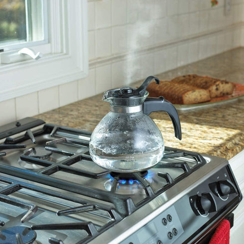 Medelco 12-Cup Glass Stovetop Whistling Kettle (1)