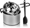 2 Pack Double Boiler Pot Set Stainless Steel Melting Pot with Silicone Spatula for Melting Chocolate, Soap, Wax, Candle Making (600ml and 1600ml)