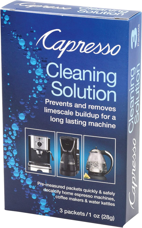 Capresso 640.13 Cleaning Solution 3 packets 1 oz (28g) (Packaging may vary),Blue,Small
