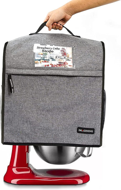 IMAGINING Stand Mixer Dust Cover Compatible with KitchenAid Bowl Lift 4.5-5 Quart?Cover with Pockets for Accessories?Patent Pending Design?