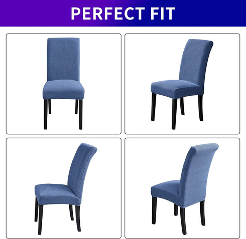 Howhic Stretch Chair Covers for Dining Room Set of 4, Removable Washable Dining Room Chair Covers, Dining Chair Slipcovers Seat Protector, Great for Home and Banquet Decor (Periwinkle Blue, 4 Pack)