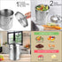 ENLOY Compost Bin, Stainless Steel Indoor Compost Bucket for Kitchen Countertop Odorless Compost Pail for Kitchen Food Waste with Carrying Handle 1.3 Gallon Easy to Clean