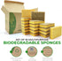 AIRNEX 18 Pack Biodegradable Natural Kitchen Sponge - Compostable Cellulose and Coconut Walnut Scrubber Sponge - Eco Friendly Sponges for Dishes