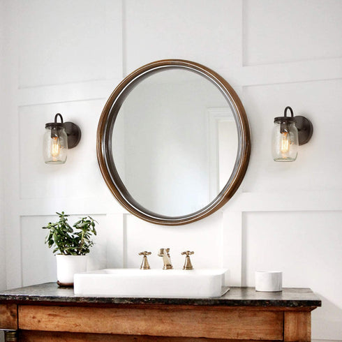 LNC Wall Sconce Mason Jar Lights Farmhouse and Rustic with Oil Rubbed Bronze for Hallway Bathroom, (7.1?L×4.7?W×8.7?H), A02979