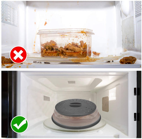 Microwave Cover for Food Collapsible Microwave food cover BPA Free Gray