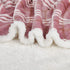 Plaid Sherpa Throw Blanket, Plush Flannel Holiday Throws for Couch Sofa Cabin Decro, Super Soft Reversible TV Blanket, Comfy Caring Gift 50"x60", Buffalo Pink