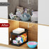 Under Sink Organizer and Storage, DUSASA 2-Tier Under Bathroom Sink Organizer Bath Collection Basket with 4 Hooks,Under Sink Shelf Organizer Rack,Multi-purpose Under Sink Storage for Bathroom