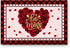 ALAGEO Valentine's Day Doormat Red Love Heart with Rose Flowers Entrance Mat Be Mine Farmhouse Buffalo Plaid Valentine Decorative Floor Mat Non Slip Washable Welcome Mats for Home Decor