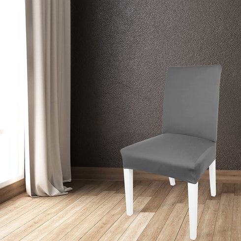 Dining Room Chair Slipcovers Stretch Spandex Chair Covers for Dining Kitchen Set of 6 (Light Grey, 6 Pack)