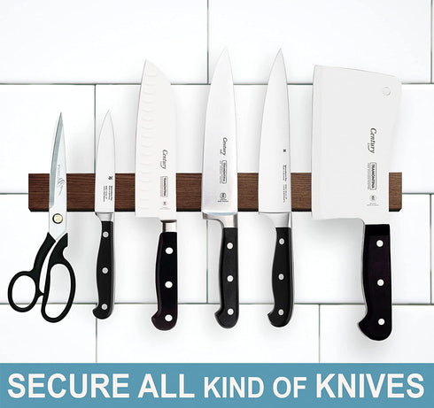 SimpleUsefulThings 16 inch Wood Professional Magnetic Knife Strip - Rack Bar - Magnetic Knife Holder for Wall