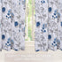 Haperlare Navy Blue Cafe Curtains 36 Inches Length, Watercolor Flowers Rod Pocket Short Tier Curtains for Kitchen Leaf Floral Bathroom Window Curtains, Blue/Grey