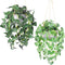 Cocoboo 2 Pack Artificial Hanging Plants Decor,Fake Hanging Plants with Potted Greenery Vine for Wall Indoor Outdoor Decoration