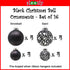 Sleetly Black Christmas Ornaments Shatterproof Ball Tree Decorations, Set of 16
