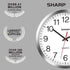 SHARP Wall Clock Silver/Chrome, Silent Non Ticking 12 Inch Quality Quartz Battery Operated Round Easy to Read Home/Kitchen/Office/Classroom/School Clocks, Sweep Movement