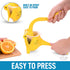 Zulay Fruit Manual Juicer- Heavy Duty Juice Press Squeezer with Detachable Lever & Removable Strainer - Fruit Press & Hand Juicer For Pomegranates, Lemons, Oranges, and More (Yellow)
