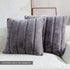 Cozy Bliss Set of 2 Faux Fur Fleece Throw Pillow Covers Luxury Super Soft Plush, Striped Cushion Cover Textured Decorative Pillowcases for Sofa Couch Bed Chair Car (Grey, 20"x20")