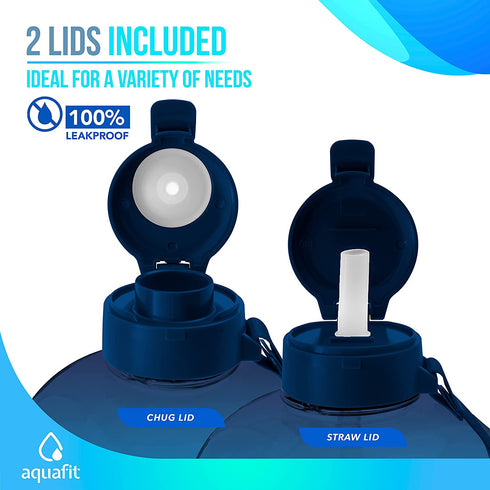 AQUAFIT 1 Gallon Water Bottle with Straw Motivational Water Bottle Big Water Bottle with Straw One Gallon Water Bottle Water Jug 1 Gallon Water Jug with Time Marker Daily Bottle