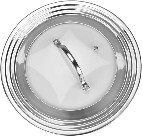 Stainless Steel Universal Lid for Pots, Pans and Skillets - Fits 7 In to 12 In Pots and Pans - Replacement Frying Pan Cover and Cast Iron Skillet Lid