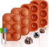 Silicone Molds, Chocolate Molds with 6 Semi Sphere Jelly Holes, 4 Pack Hot Cocoa Bomb Mold for Making Hot Chocolate Bombs, Half Round Jello, Dome Mousse, Cocoa Ball, Coco Bomb (Comes with 2 Droppers)