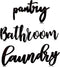 3 Pieces Laundry Pantry Bathroom Metal Sign Metal Bathroom Letters Wall Decor Black Pantry Wall Sign Black Letters Bathroom Decor Laundry Hanging Metal Wall Art for Home Decor, Double-Sided Printed