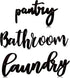 3 Pieces Laundry Pantry Bathroom Metal Sign Metal Bathroom Letters Wall Decor Black Pantry Wall Sign Black Letters Bathroom Decor Laundry Hanging Metal Wall Art for Home Decor, Double-Sided Printed