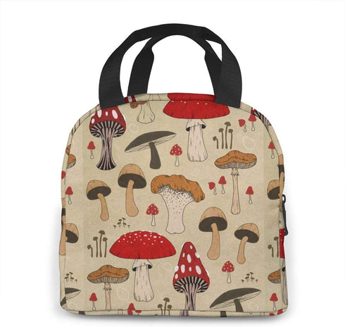 The Various Mushroom Art Lunch Bag For Women Girls Kids Insulated Picnic Pouch Thermal Cooler Tote Bento Large Meal Prep Cute Bag Big Leakproof Soft Bags For Lunch Box, Camping, Travel, Fishing