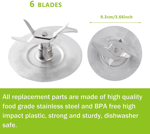 Pro 1200 Blender Blade Stainless Steel Replacement for Os-ter Pro 1200 Blender Accessory with Jar Base Bottom and One Rubber O Ring Gasket for Os-ter Pro 1200 Blender Replacement Parts