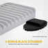 EFFILOGIC Silicone Sponge Holder Tray - Self Draining Kitchen Soap Tray Unique Kitchen Sink Organizer for Dishwashing Accessories Faucet Splash Catcher for Sink - Large 9.8" x 5.8" Black
