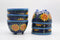 Bundle Bop Chips and Salsa Chip Dip Bowl Set - Melamine Spanish 6 Piece Small Bowl Set Painted Blue Dishes with Sunflowers - Serving Bowls for Party and Fiestas (6)
