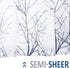 FMFUNCTEX Blue Kitchen Valance Curtain for Living Room Grey Branch Print on Linen Texture Look Window Valance for Bedroom 50" W x 18" L, 1 Panel, Rod Pocket
