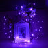 Abkshine 4pack Battery Operated Purple String Lights, 50led Bright Mini Purple LED Fairy Lights, Battery Powered Halloween Lights, Portable Christmas Decorative Strand Lights