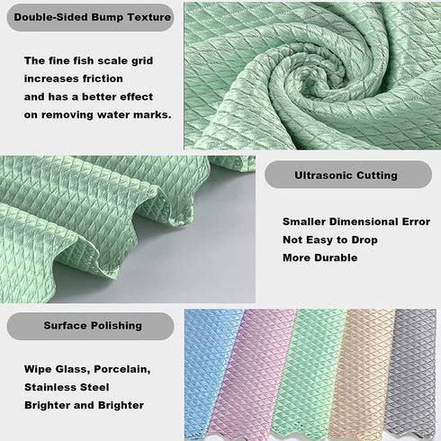 10 Pack Nanoscale Cleaning Cloth,Reusable Microfiber Cleaning Cloths|Streak Free Windows,Mirrors,& Car Windshields Without Chemicals|Lint Free (Three Colors.Size:10x10 in)