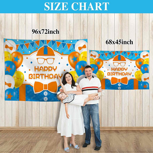 Allenjoy 68" x 45" Construction Happy Birthday Themed Backdrop for Kids Party Decors Props Blue Cartoon Fire Truck Digger Background Supplies Banners Baby Boy Cake Smash Pictures Shoot Favors