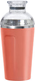 OGGI Groove Insulated Cocktail Shaker-17oz Double Wall Vacuum Insulated Stainless Steel Shaker, Tritan Lid has Built In Strainer, Ideal Cocktail Mixer, Martini Shaker, Margarita Shaker, Coral