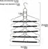Amber Home 2 Pack Multi Layer 5 in 1 Metal Suits Pants Hangers, Closet Storage Organizer with 2 Swivel Hooks, Detachable Space Saving Anti Slip Clothes Hangers for Shirt Sweater Jeans Slacks Dresses