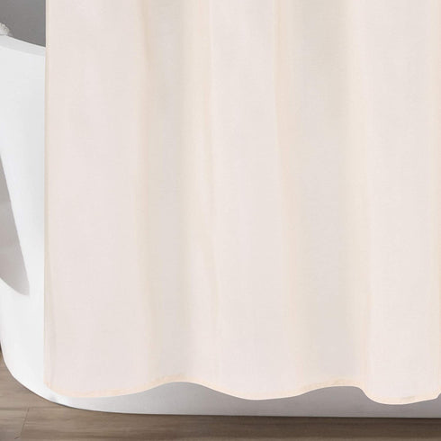 Lush Decor Lillian Shower Curtain | Textured Shimmer Circle Design Bathroom, 72 x 72, Beige