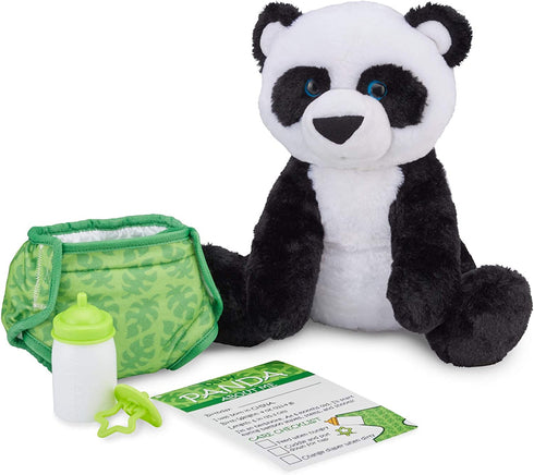 Melissa & Doug 11-Inch Baby Panda Plush Stuffed Animal with Pacifier, Diaper, Baby Bottle