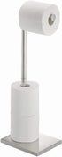 Toilet Paper Holder Stand with Reserve, Stainless Steel Tissue Roll Holder Free Standing for Bathroom