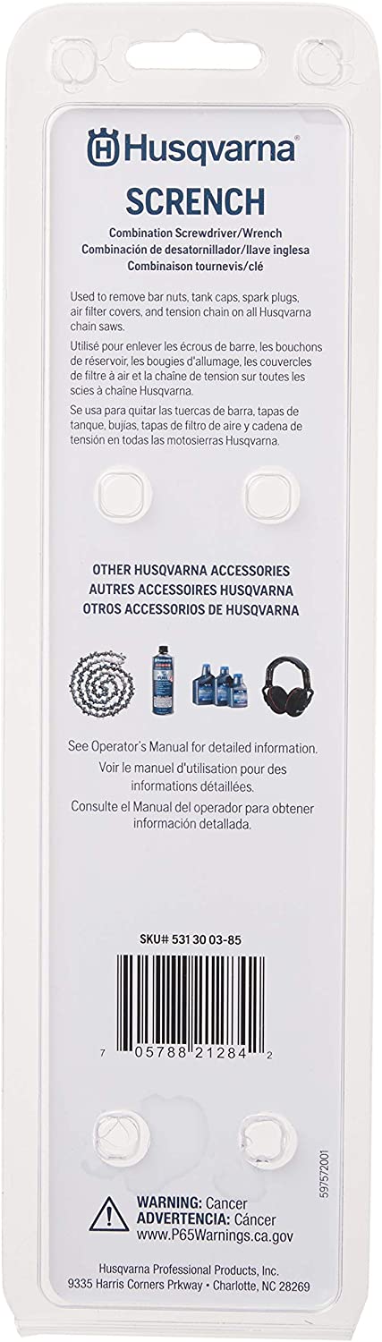 Husqvarna 531300385 Chain Saw Scrench, 1.5" L x 3.2" W x 11.5" H