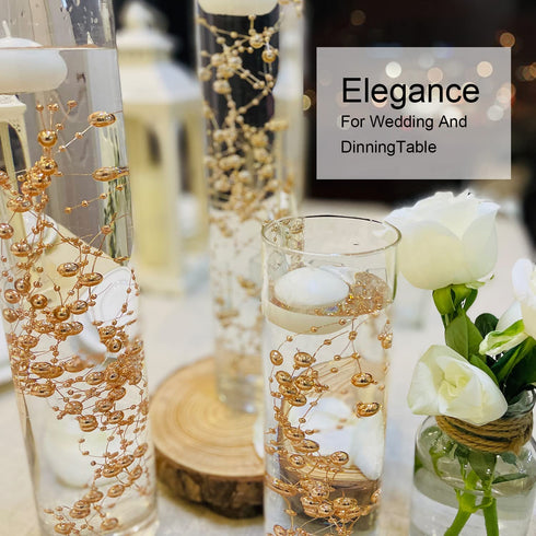 TeaSu 12pcs Pearl String, for Wedding Centerpiece, Vase Filler and Decor for Floating Candles