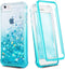 Ruky iPhone 6 6s 7 8 Case, iPhone SE 2020 Case, Glitter Full Body Rugged Liquid Cover with Built-in Screen Protector Shockproof Heavy Duty Girls Women Case for iPhone SE 2022 4.7” (Gradient Teal)