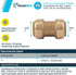SharkBite 1 Inch Brass Push-To-Connect Straight Coupling Fitting for PEX, Copper, CPVC, PE-RT or HDPE Pipe - U020LFA