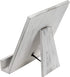 MyGift Vintage White Wood Cookbook Stand - Recipe Binder Reading Book Display and iPad Tablet Easel with Front Panel Page Holder and Kickstand